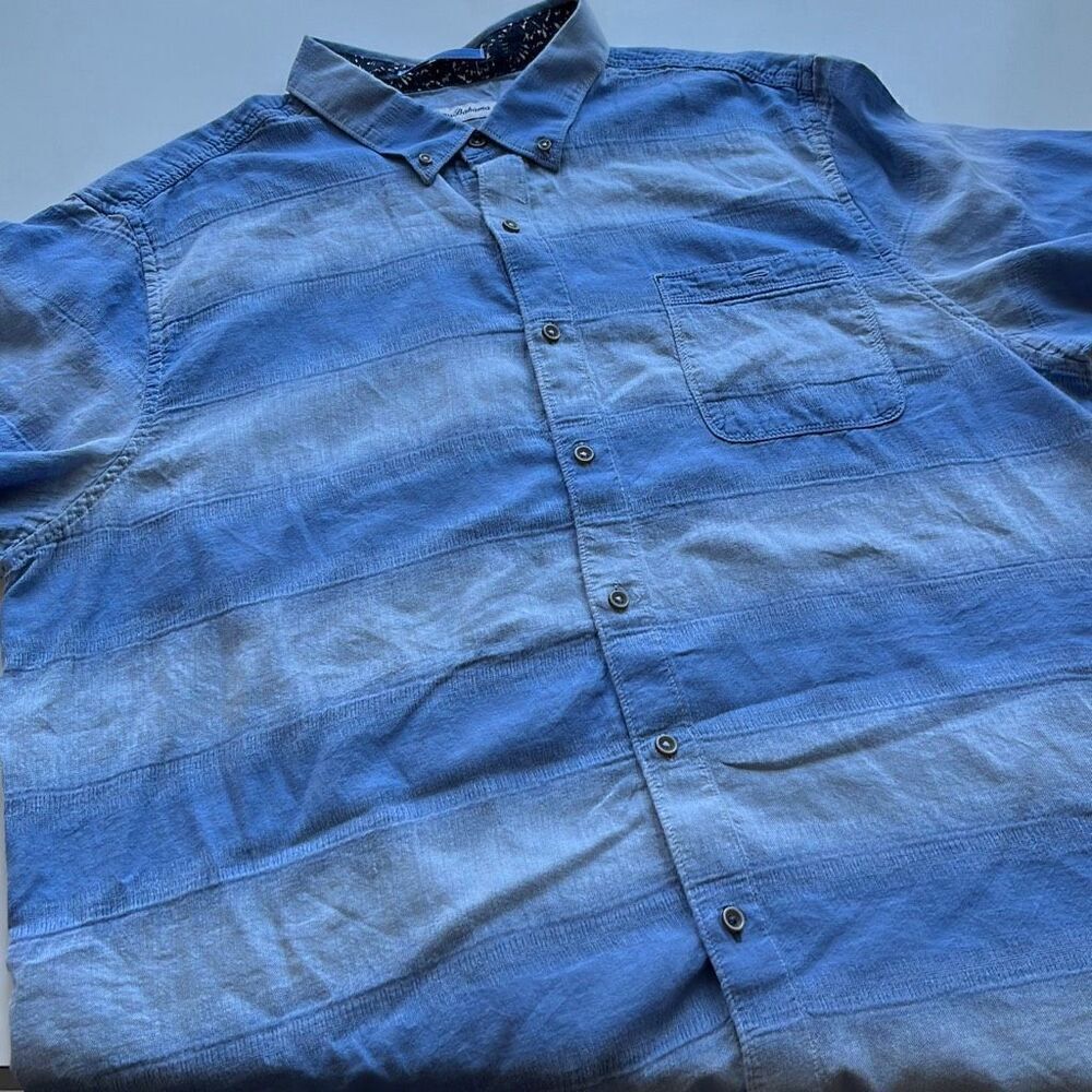 Tommy Bahama Hombre Stripe Short Sleeve Button Down Mens XXL